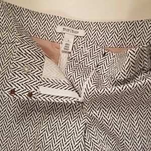 White / Black Dressy Flat Front Shorts 1i